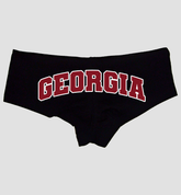 Georgia Booty Panties – Black Cotton Boyshorts for Women, Southern Football Style Gameday Gift Lingerie S-3X