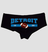 Sexy Girl Rock Detroit Football Panties – Cheeky Cotton Hipster Underwear for Women | Bold Sporty Lingerie Gift Flirty