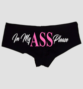 Sexy Girl Rock In My Ass Please Panties for Women – Naughty Cotton Booty Shorts, Low-Rise Flirty Lingerie for Submissive Wives