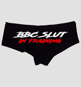 Sexy Girl Rock BBC Slut in Training Panties for Women—Naughty Cotton Booty Shorts, Low-Rise Lingerie for Submissive Wives