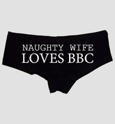 Sexy Girl Rock Naughty Wife Loves BBC Panties – Cheeky Cotton Booty Shorts, Flirty Low-Rise Lingerie for Hotwives, Bold Gift