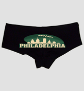Philadelphia Skyline Panties – Sexy Boyshort Lingerie for Women – Green & White Cheeky Underwear Gift