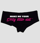 Sexy Girl Rock Make Me Your Dirty Little Slut Panties – Cheeky Low-Rise Lingerie for Naughty Wife, Submissive, or BDSM
