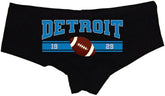 Sexy Girl Rock Detroit Football Panties – Cheeky Cotton Hipster Underwear for Women | Bold Sporty Lingerie Gift Flirty