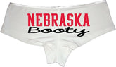 Nebraska Booty Panties – Black Cotton Football Boyshorts for Women, Sexy Gameday Lingerie Gift Underwear S-3X