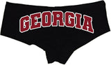 Georgia Booty Panties – Black Cotton Boyshorts for Women, Southern Football Style Gameday Gift Lingerie S-3X
