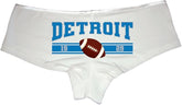 Sexy Girl Rock Detroit Football Panties – Cheeky Cotton Hipster Underwear for Women | Bold Sporty Lingerie Gift Flirty