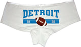 Sexy Girl Rock Detroit Football Panties – Cheeky Cotton Hipster Underwear for Women | Bold Sporty Lingerie Gift Flirty
