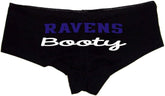 Ravens Booty Panties – Sexy Football-Inspired Cotton Boyshorts for Women, Flirty Game Day Lingerie S-3X
