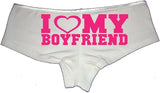 Sexy Girl Rock I Love My Boyfriend Panties – Cheeky Low-Rise Lingerie for Girlfriend or Naughty Wife Gift Idea