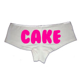 Cake Panties – Black Cotton Boyshorts for Women, Cheeky Booty Lingerie Gift S-3X, Thick Girl Vibes