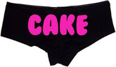 Cake Panties – Black Cotton Boyshorts for Women, Cheeky Booty Lingerie Gift S-3X, Thick Girl Vibes