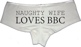 Sexy Girl Rock Naughty Wife Loves BBC Panties – Cheeky Cotton Booty Shorts, Flirty Low-Rise Lingerie for Hotwives, Bold Gift