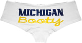Sexy Girl Rock Michigan Booty Panties for Women – Cheeky Cotton Lingerie, Low-Rise Boyshorts with Booty Lift Look, Underwear