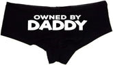 Sexy Girl Rock Owned By Daddy Panties – Black Cotton Boyshorts for Women, DDLG Dom/Sub Lingerie S-3X, Naughty Bedroom Gift