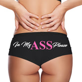 Sexy Girl Rock In My Ass Please Panties for Women – Naughty Cotton Booty Shorts, Low-Rise Flirty Lingerie for Submissive Wives