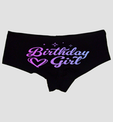 Birthday Girl Panties – Women’s Boyshort Lingerie – Cute Purple Heart Design – Fun Birthday Gift for Her or Girlfriend