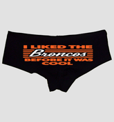 Broncos Lips Sexy Panties for Women – Flirty Football Kiss Print Boyshort Lingerie – Cute Sports Underwear Gift