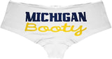 Sexy Girl Rock Michigan Booty Panties for Women – Cheeky Cotton Lingerie, Low-Rise Boyshorts with Booty Lift Look, Underwear