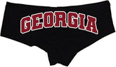Georgia Booty Panties – Black Cotton Boyshorts for Women, Southern Football Style Gameday Gift Lingerie S-3X