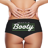 Seattle Booty Panties – Women’s Sexy Boyshort Underwear – City Pride Lingerie Gift – Green Stripe Design