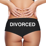 Sexy Girl Rock Divorced Panties – Funny Women’s Boyshort Underwear – Post Breakup Lingerie Gift for Confident Women