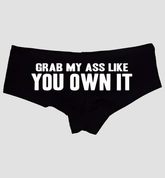 Sexy Girl Rock Grab My Ass Panties – Funny Gift for Wife or Girlfriend Cheeky Cotton Boyshort Underwear