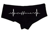 Sexy Girl Rock Caffeine Panties – Women’s Boyshort Underwear – Coffee Lover Lingerie Gift with Heartbeat Design for Her
