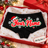 Custom name Christmas boyshort panties