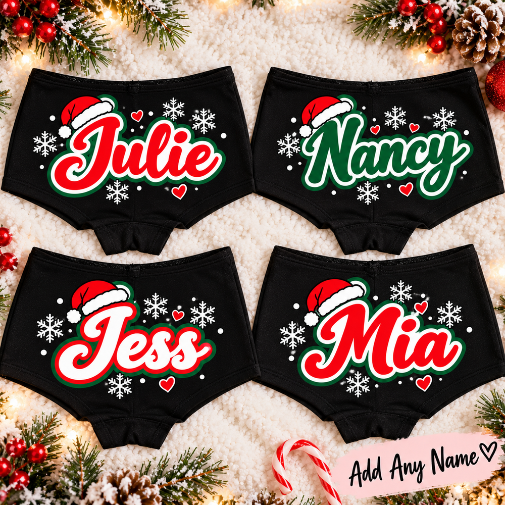 Custom name panties examples Julie Nancy Jess Mia