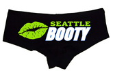 Sexy Girl Rock Seattle Booty Kiss Panties – Women’s Boyshort Underwear – Funny City Lingerie Gift for Football Fans & PNW Girls