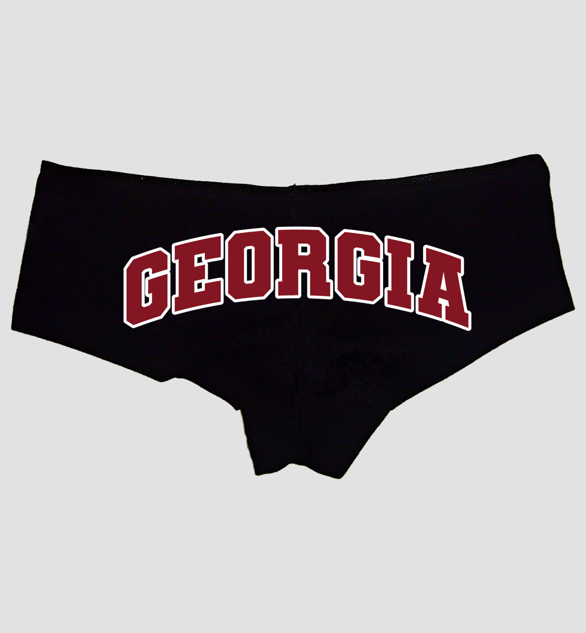 Georgia Booty Panties – Black Cotton Boyshorts for Women, Southern Football Style Gameday Gift Lingerie S-3X