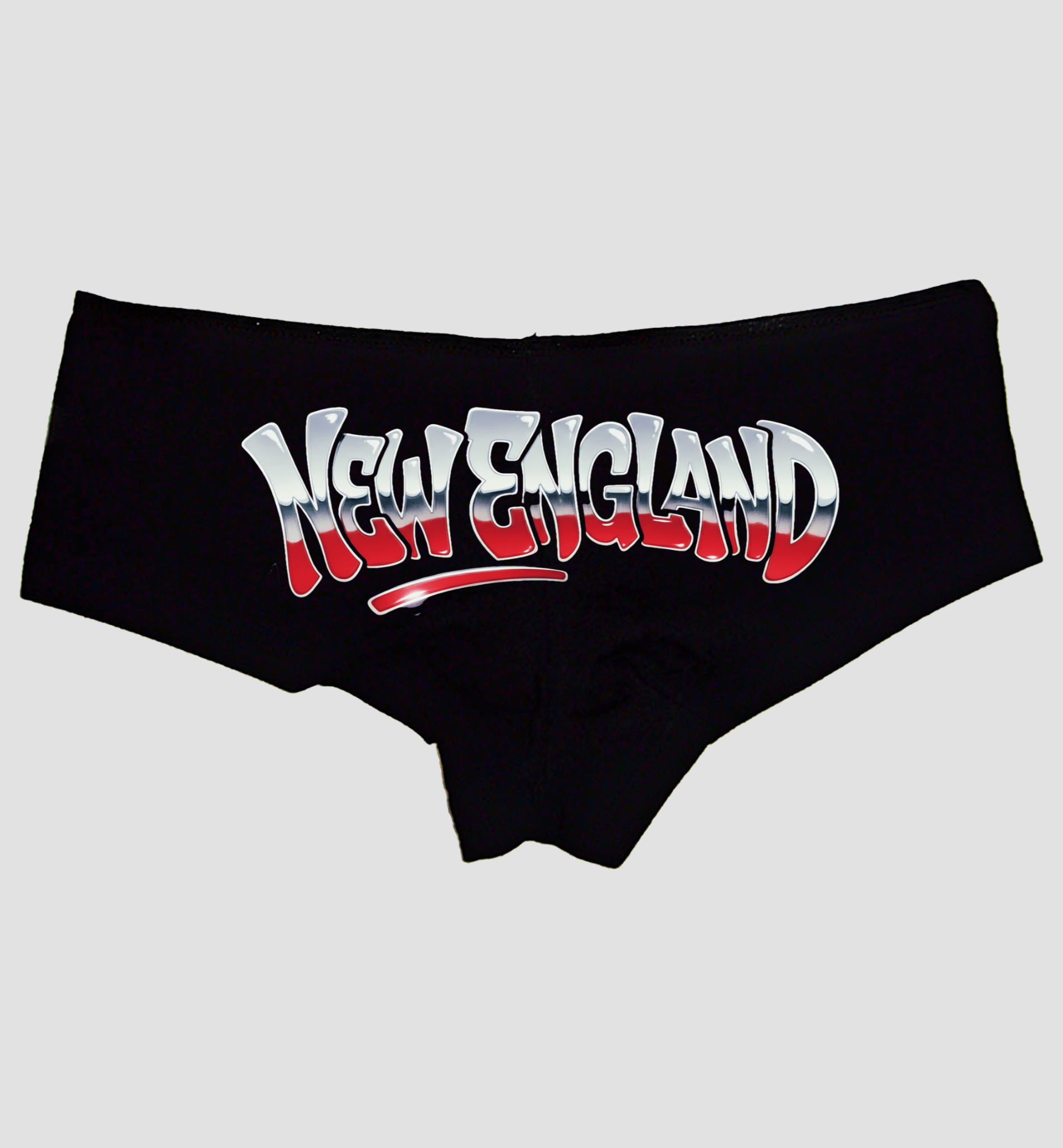 New England Panties – Women’s Sexy Boyshort Underwear – Red Silver Graphic Lingerie Gift – Regional Pride