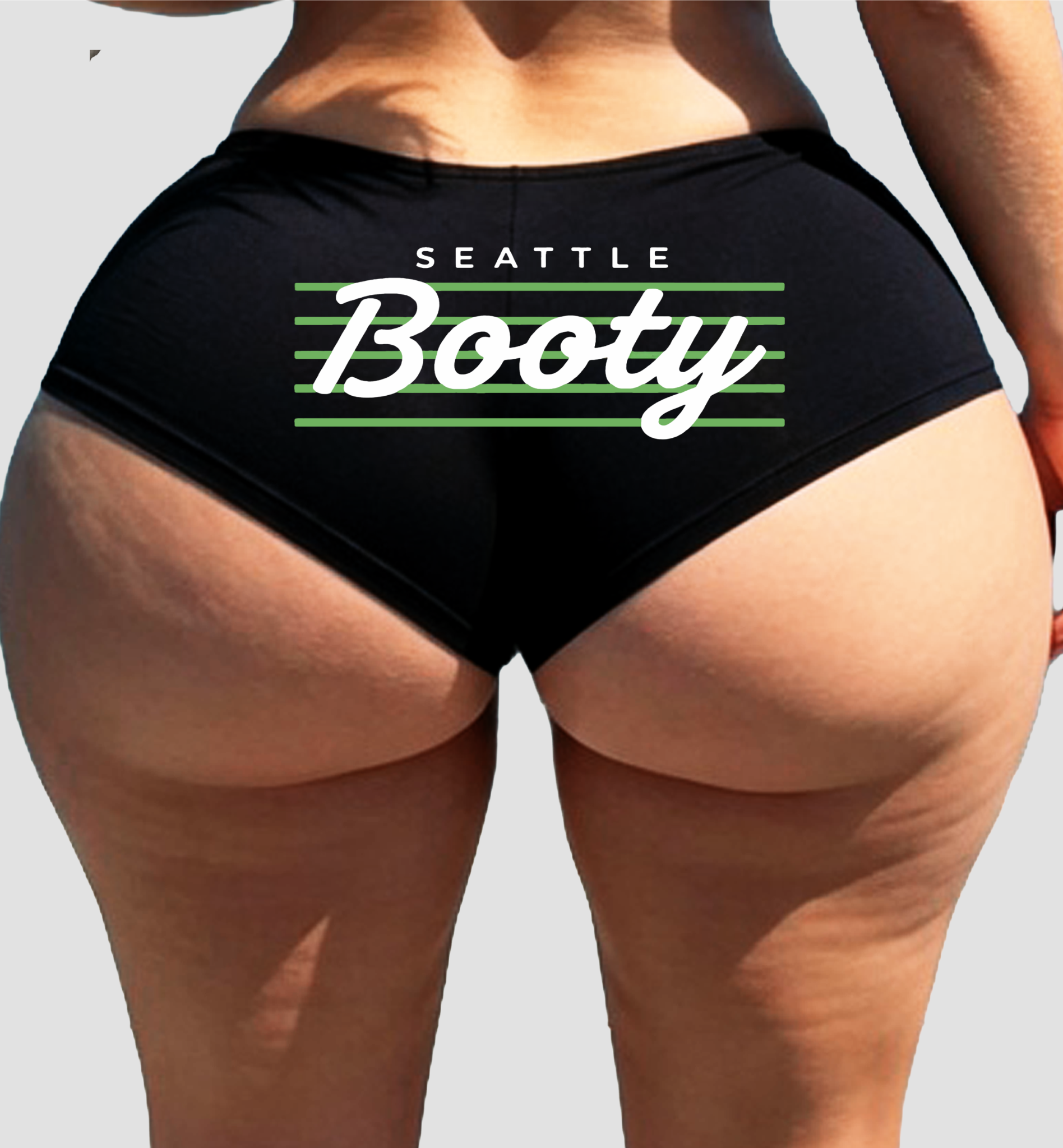 Seattle Booty Panties – Women’s Sexy Boyshort Underwear – City Pride Lingerie Gift – Green Stripe Design