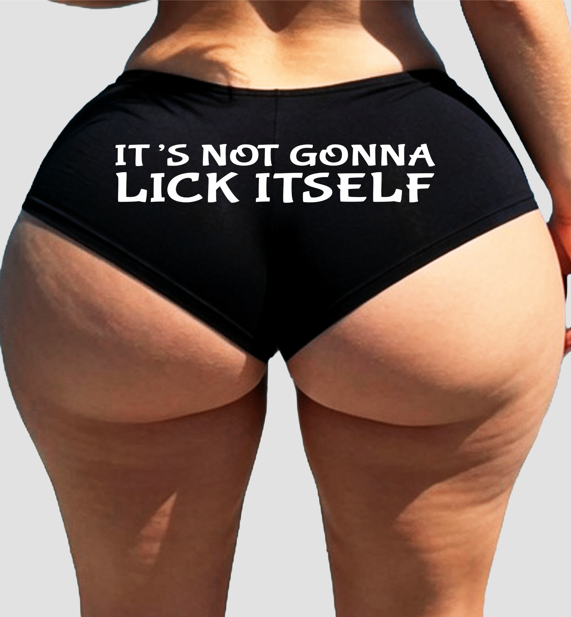 Sexy Girl Rock It’s Not Gonna Lick Itself Panties – Funny Black Cotton Boyshorts for Women, Naughty Lingerie Gift S-3X