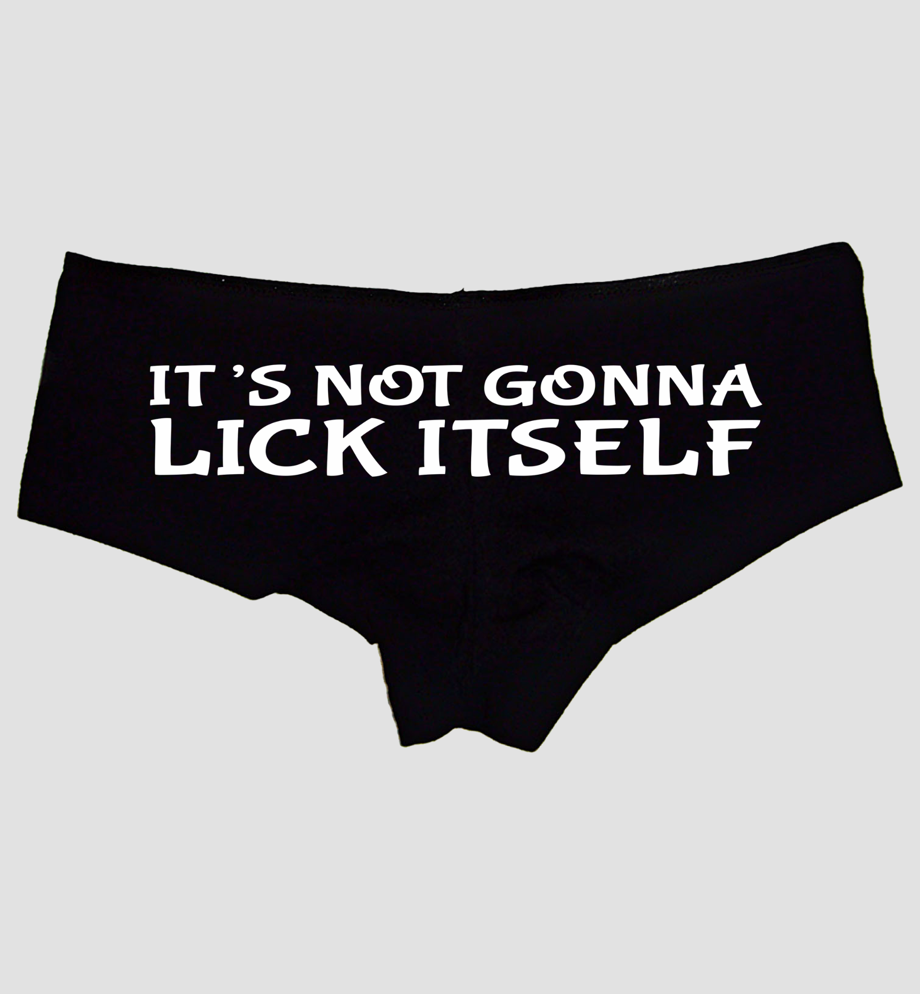 Sexy Girl Rock It’s Not Gonna Lick Itself Panties – Funny Black Cotton Boyshorts for Women, Naughty Lingerie Gift S-3X