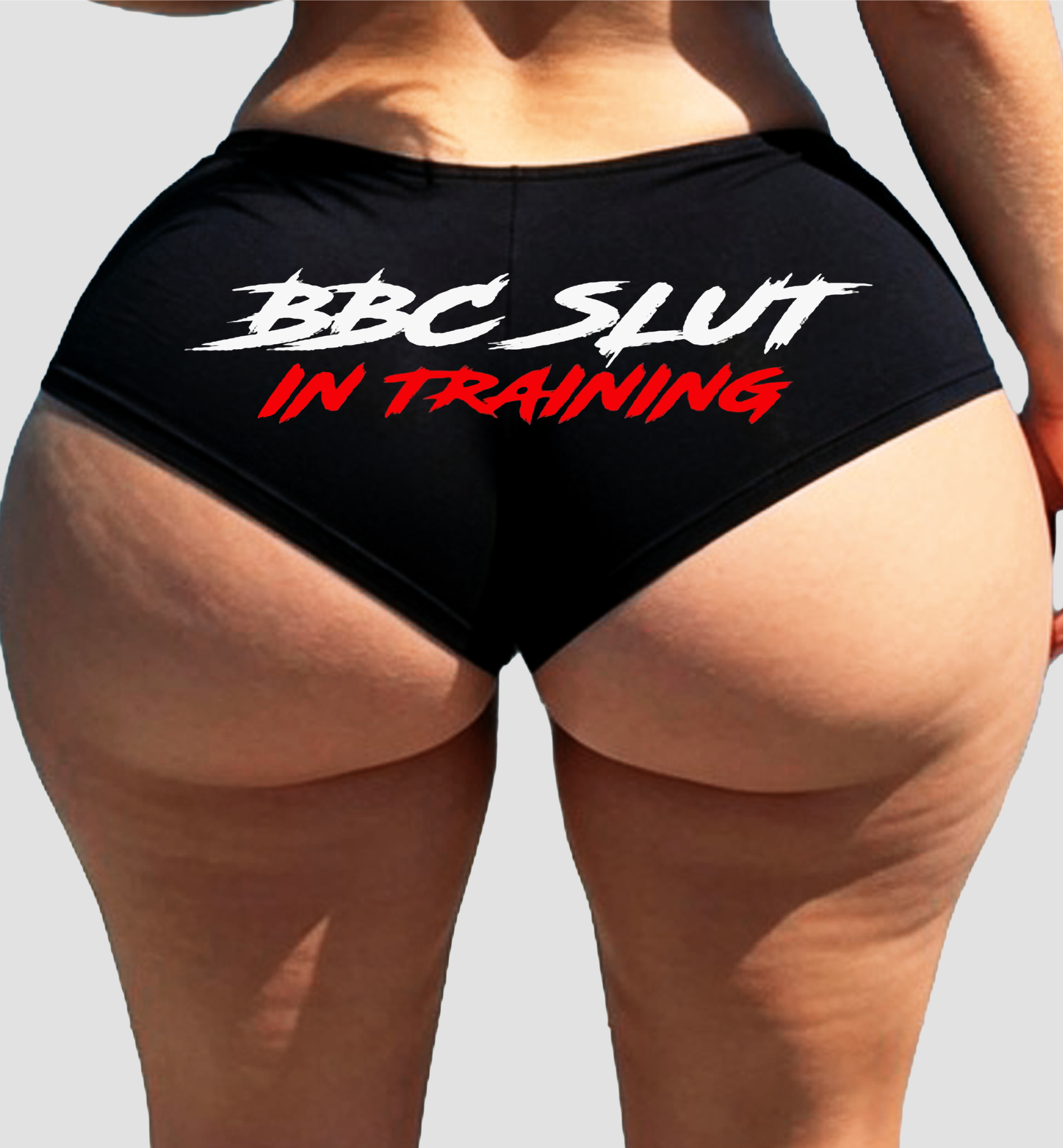 Sexy Girl Rock BBC Slut in Training Panties for Women—Naughty Cotton Booty Shorts, Low-Rise Lingerie for Submissive Wives