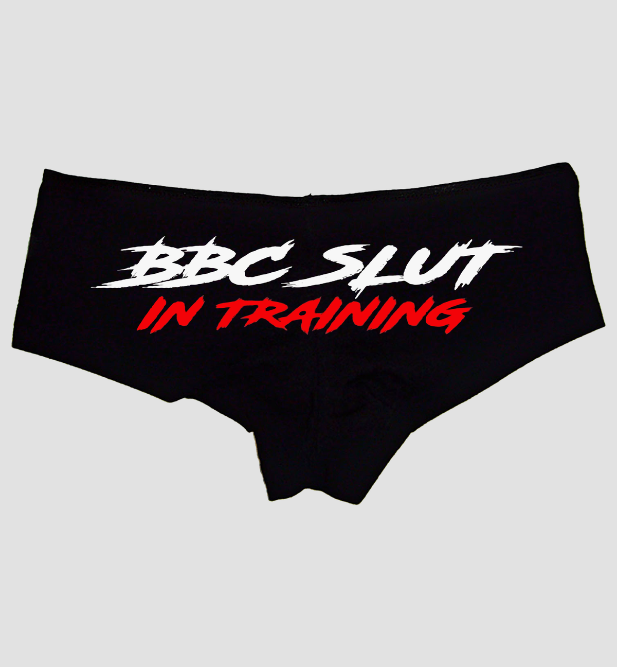 Sexy Girl Rock BBC Slut in Training Panties for Women—Naughty Cotton Booty Shorts, Low-Rise Lingerie for Submissive Wives