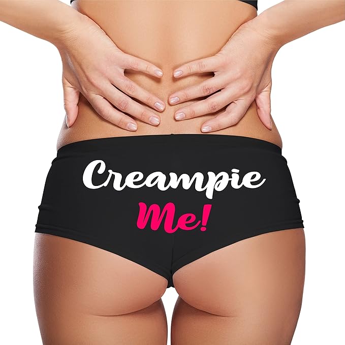 Sexy Girl Rock Creampie Me Panties for Women – Naughty Cotton Boyshorts, Spicy Bedroom Lingerie, Flirty Low-Rise Underwear