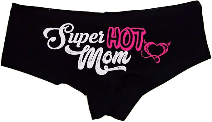 Sexy Girl Rock Super Hot Mom Panties for Women—Cheeky Cotton Booty Shorts, Flirty Low-Rise Lingerie for Wife, Fun Gift Idea