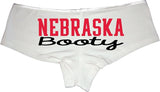 Nebraska Booty Panties – Black Cotton Football Boyshorts for Women, Sexy Gameday Lingerie Gift Underwear S-3X