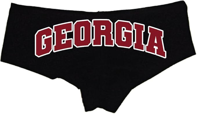 Georgia Booty Panties – Black Cotton Boyshorts for Women, Southern Football Style Gameday Gift Lingerie S-3X