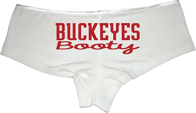 Sexy Girl Rock Buckeyes Booty Panties – Cheeky Low-Rise Cotton Lingerie for Naughty Wife, Thick Girlfriend or Athletic Baddie