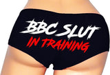 Sexy Girl Rock BBC Slut in Training Panties for Women—Naughty Cotton Booty Shorts, Low-Rise Lingerie for Submissive Wives