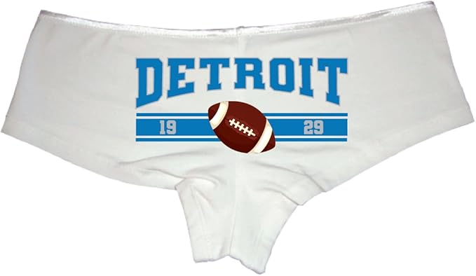 Sexy Girl Rock Detroit Football Panties – Cheeky Cotton Hipster Underwear for Women | Bold Sporty Lingerie Gift Flirty