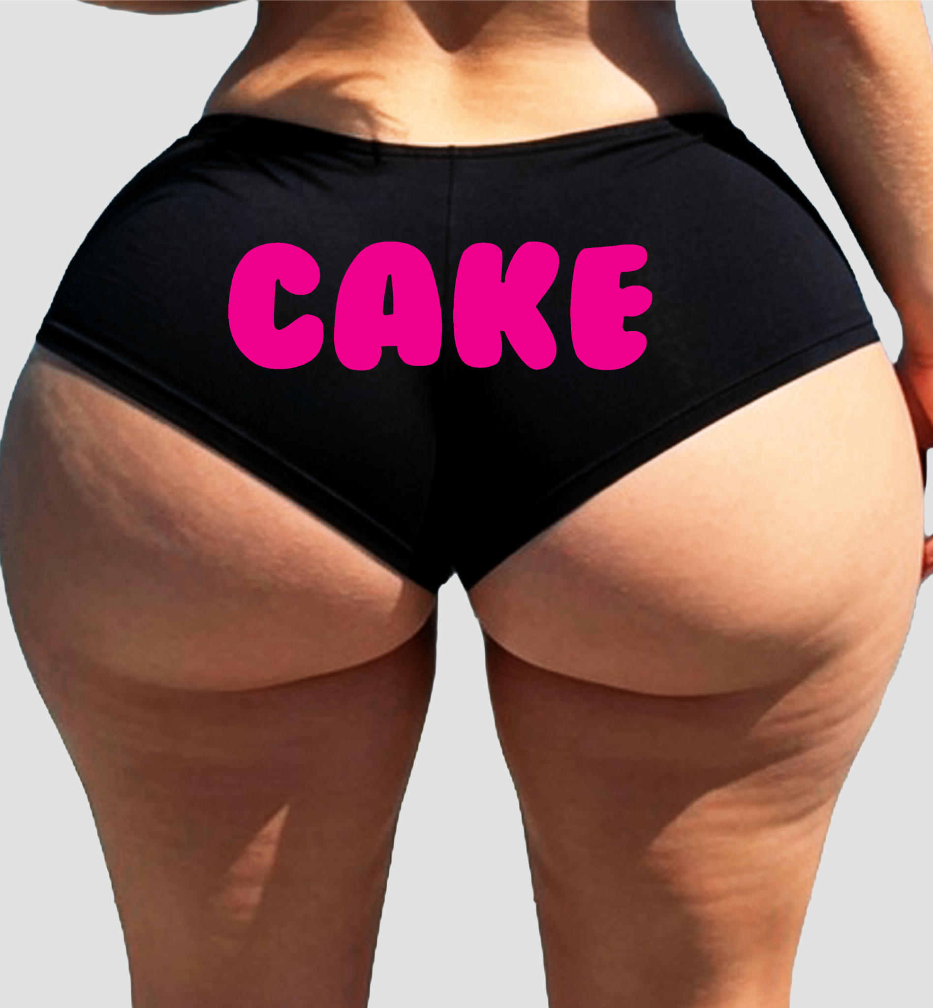 Cake Panties – Black Cotton Boyshorts for Women, Cheeky Booty Lingerie Gift S-3X, Thick Girl Vibes
