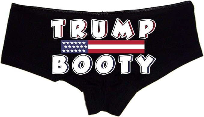 Sexy Girl Rock Trump Booty Panties for Women – Funny Political Cotton Booty Shorts, Low-Rise Lingerie with Bold Print