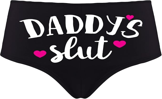 Sexy Girl Rock Daddy’s Slut Panties – Naughty Cotton Hipster Underwear for Women | Slutty Submissive Bedroom Lingerie Gift