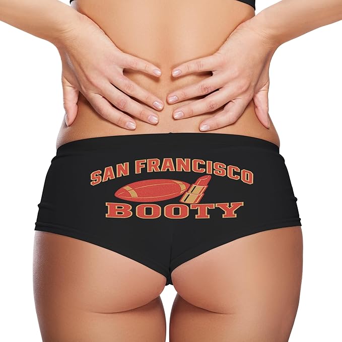 San Francisco Booty Panties – Women’s Sexy Boyshort Underwear – Fun Football Inspired Lingerie Gift