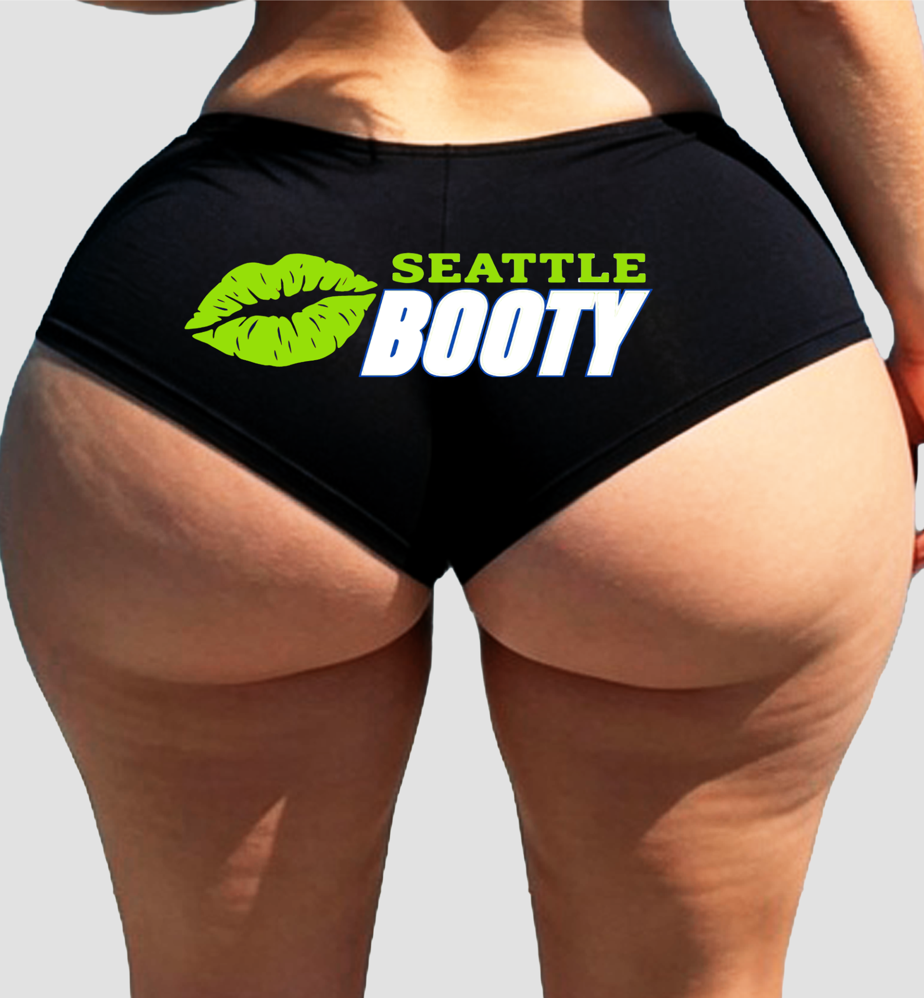 Sexy Girl Rock Seattle Booty Kiss Panties – Women’s Boyshort Underwear – Funny City Lingerie Gift for Football Fans & PNW Girls